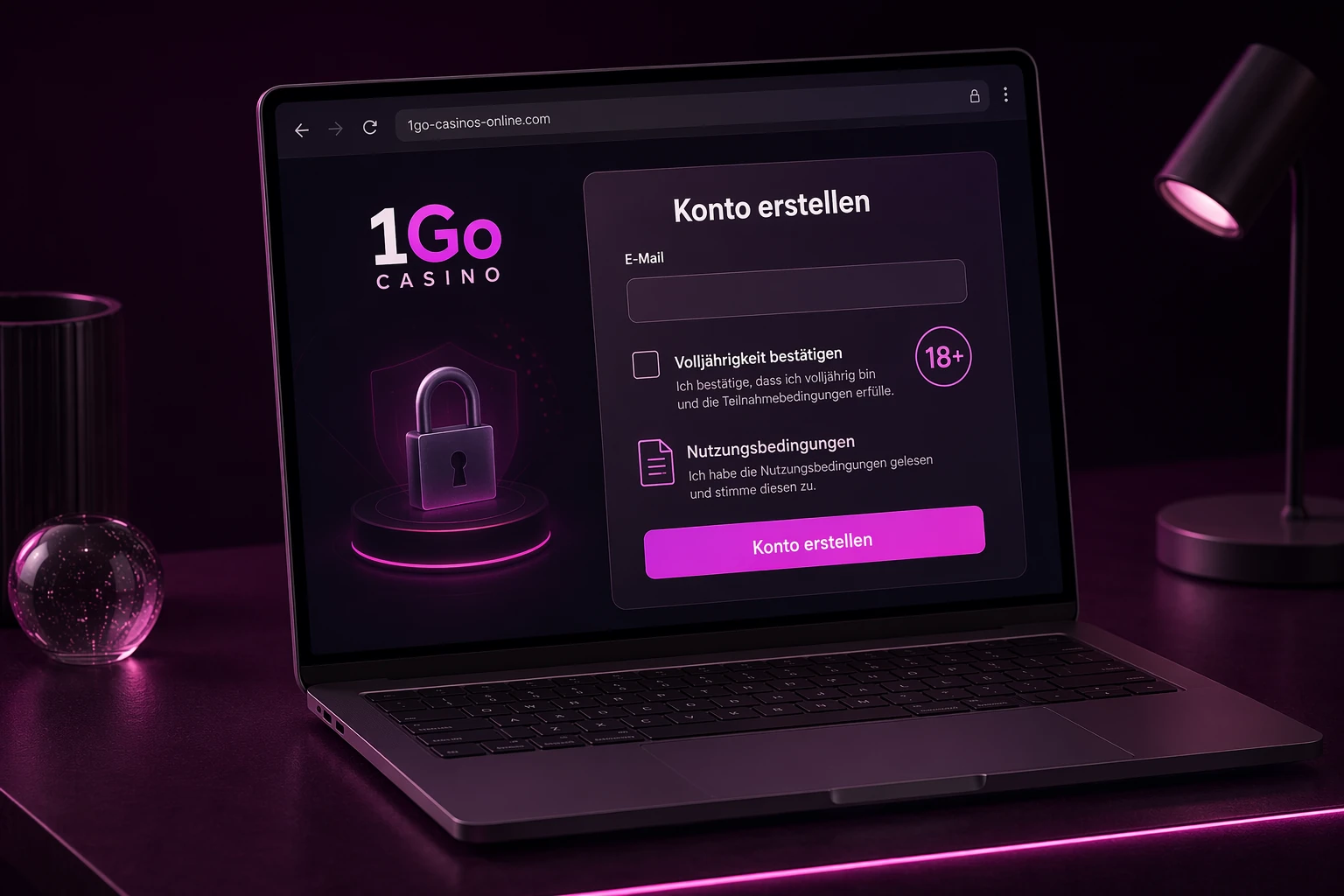 Vor dem ersten Login: Konto bei 1Go Casino erstellen