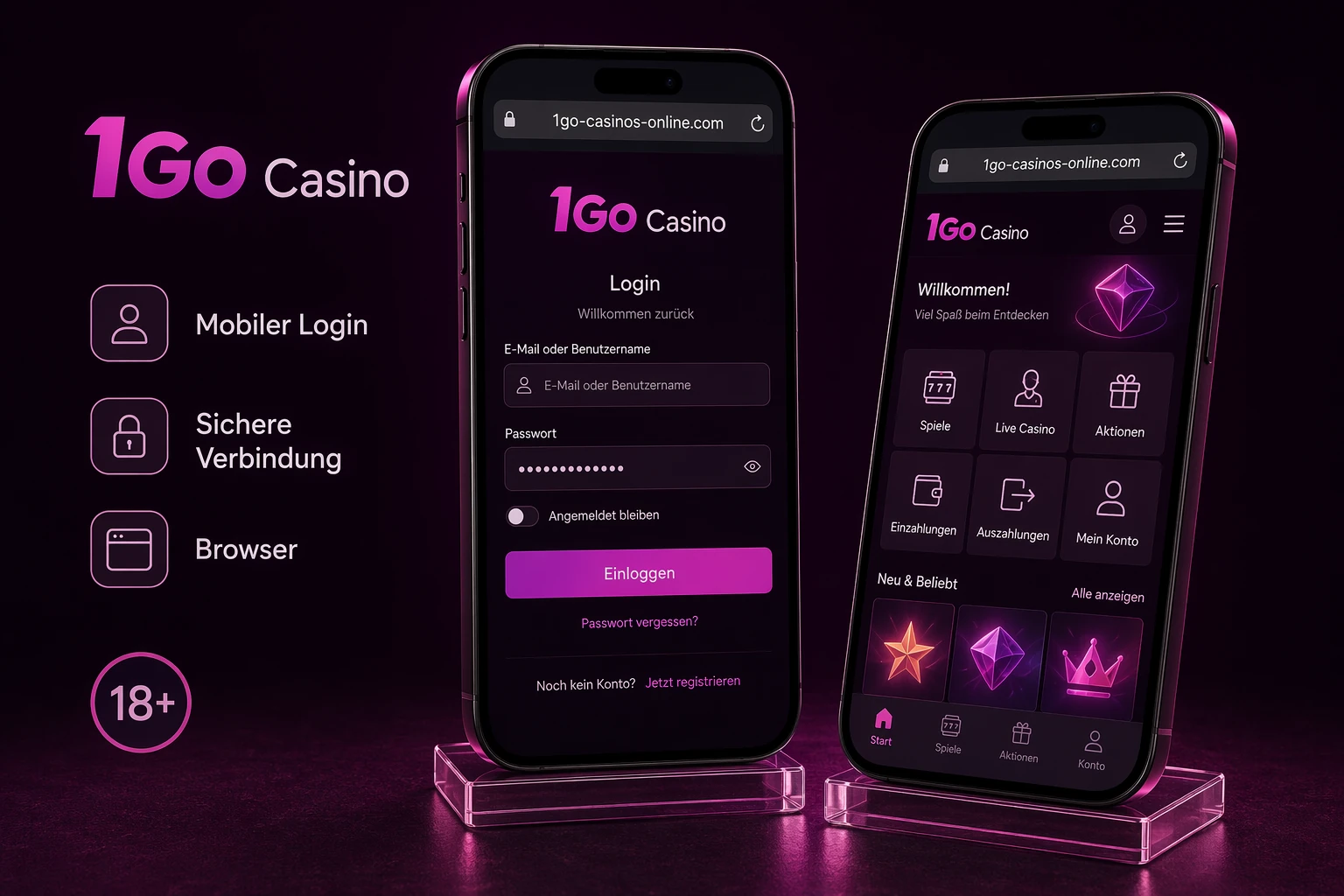Login unterwegs: Mobiler Zugang zu 1GoCasino