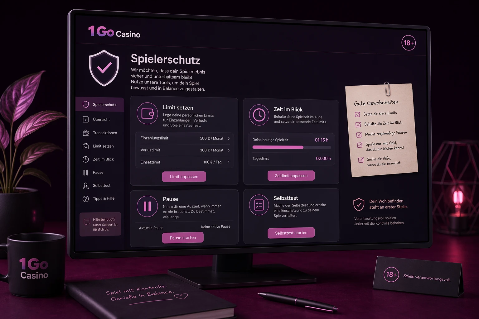 Verantwortung nach dem Login: Spielerschutz beachten