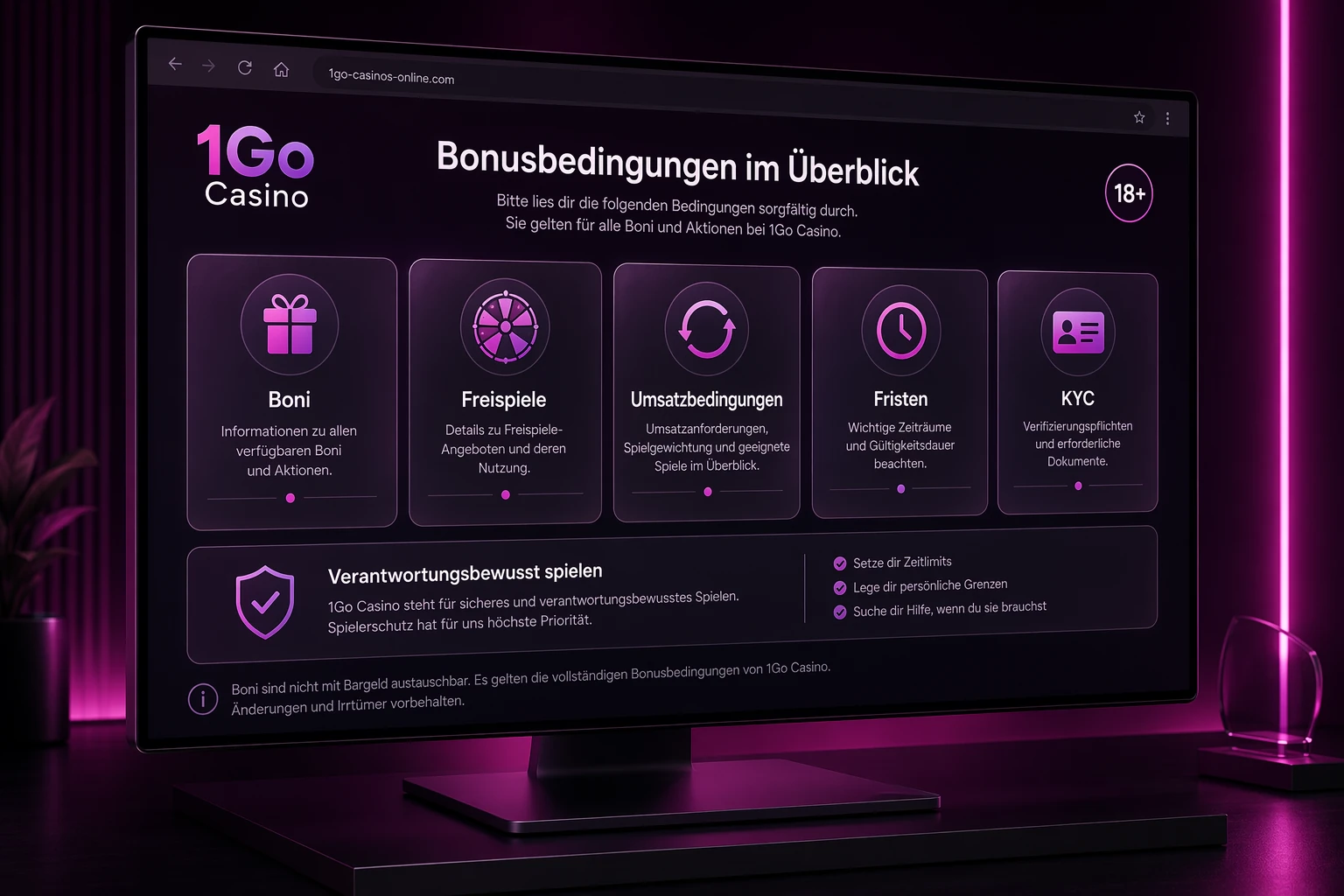 Boni, Aktionen und Bedingungen im Überblick